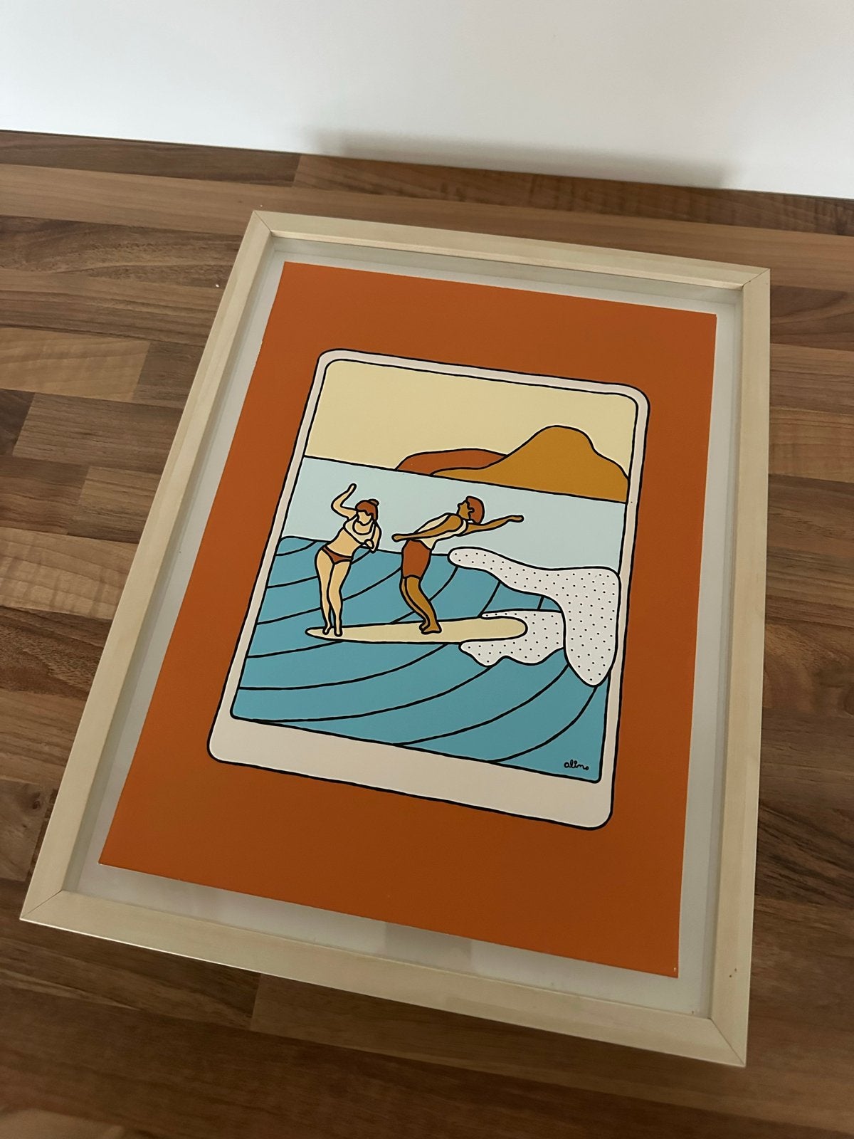 Alimo Surf Poster - Ingelijste Kunstprint, Ophalen of Verzenden, Poster, Print/reproductie, Ingelijst