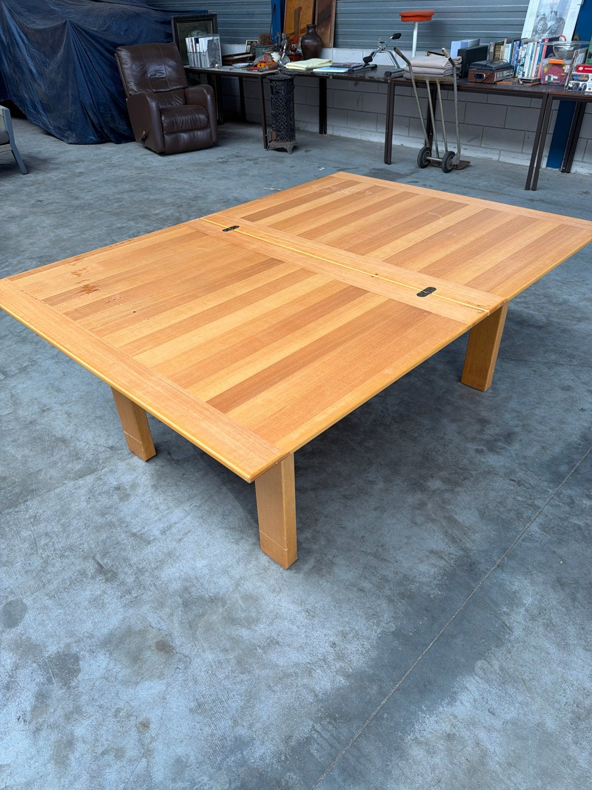 Uitschuifbare eettafel - Hout - Gebruikt, Ophalen, Gebruikt, 100 tot 150 cm, 150 tot 200 cm