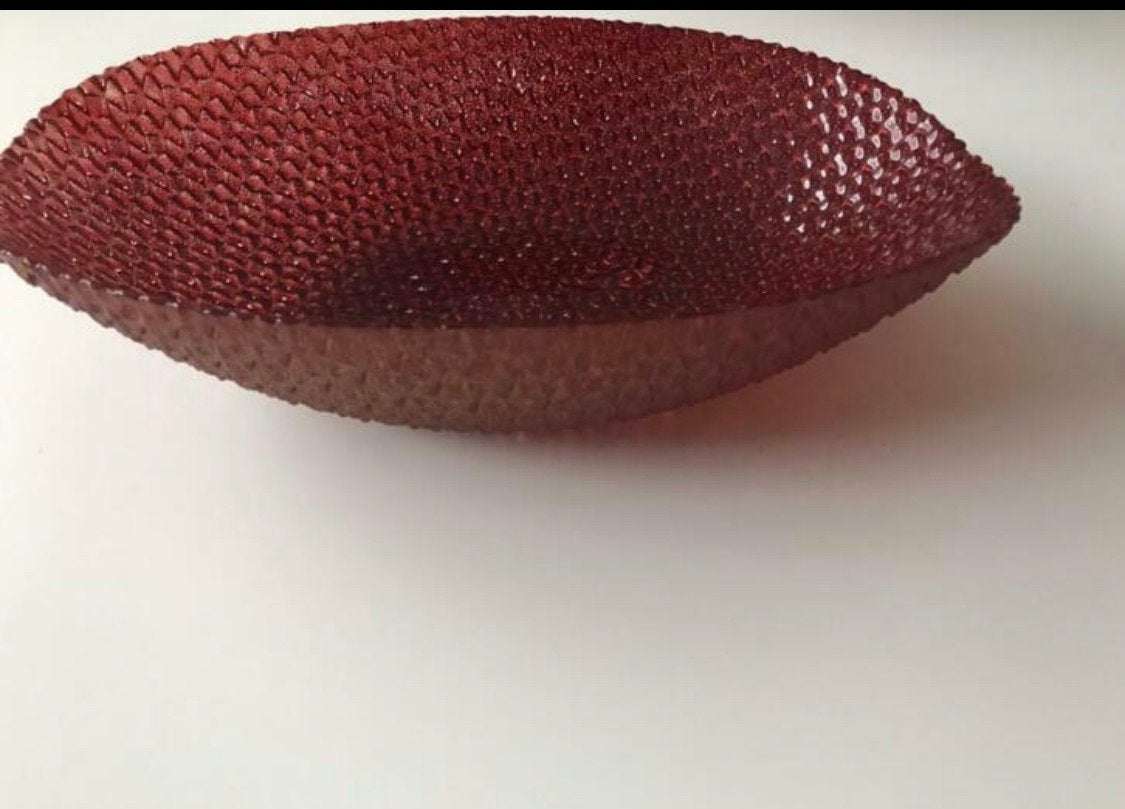 Decoratieve Fruitschaal - Rood/Koperkleurig, Ophalen, Schaal, Nieuw, Glas