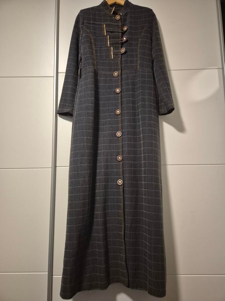 Abaya met ruitpatroon en knoopsluiting - Maat 40/L, Ophalen of Verzenden
