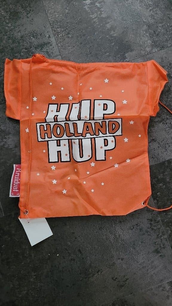 Oranje tas / T-shirt met opdruk Hup Holland Hup, Ophalen of Verzenden, Nieuw, Feestartikel, Oranje of Koningsdag