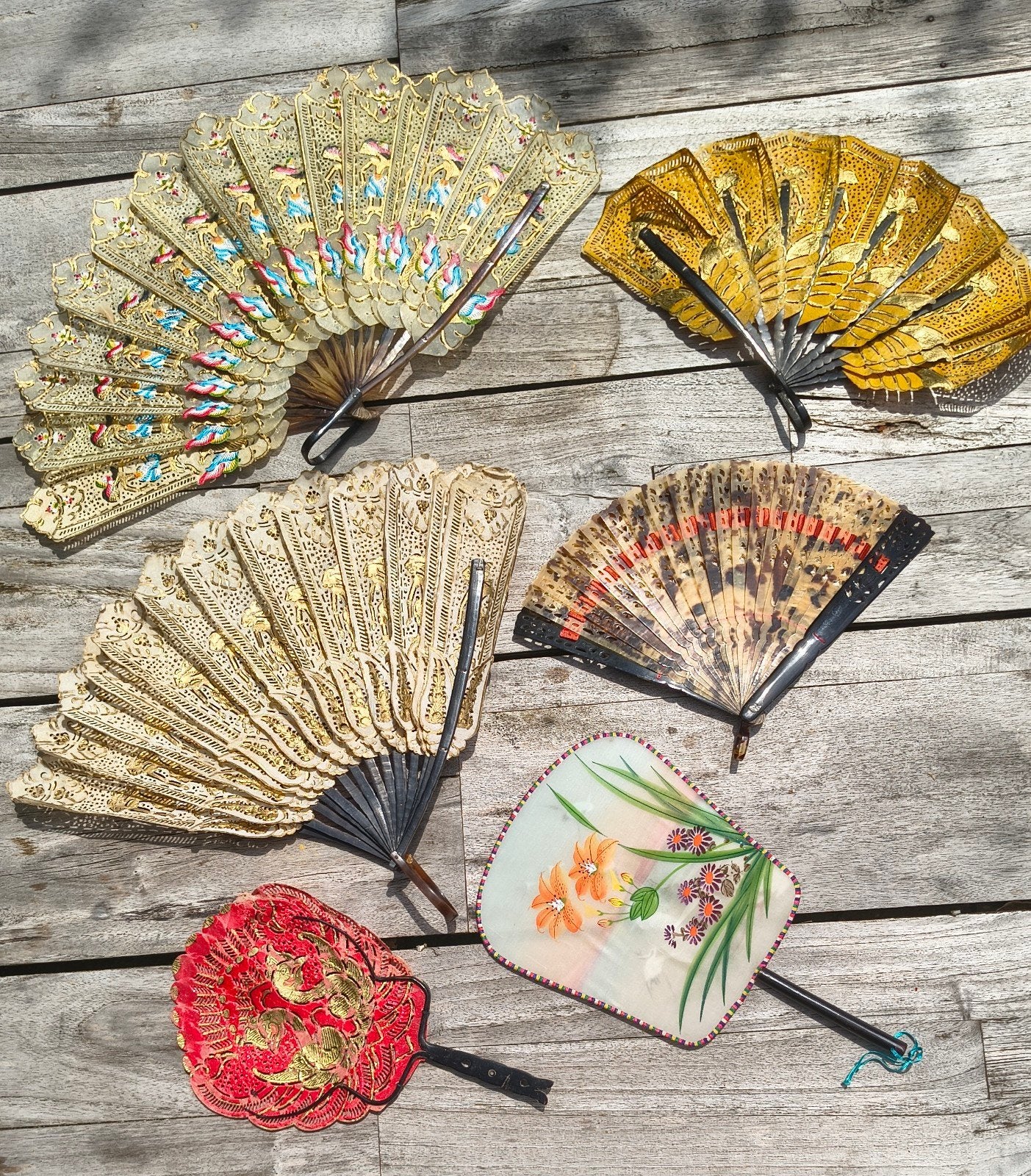 Antieke Oosterse hand waaiers, Ophalen of Verzenden