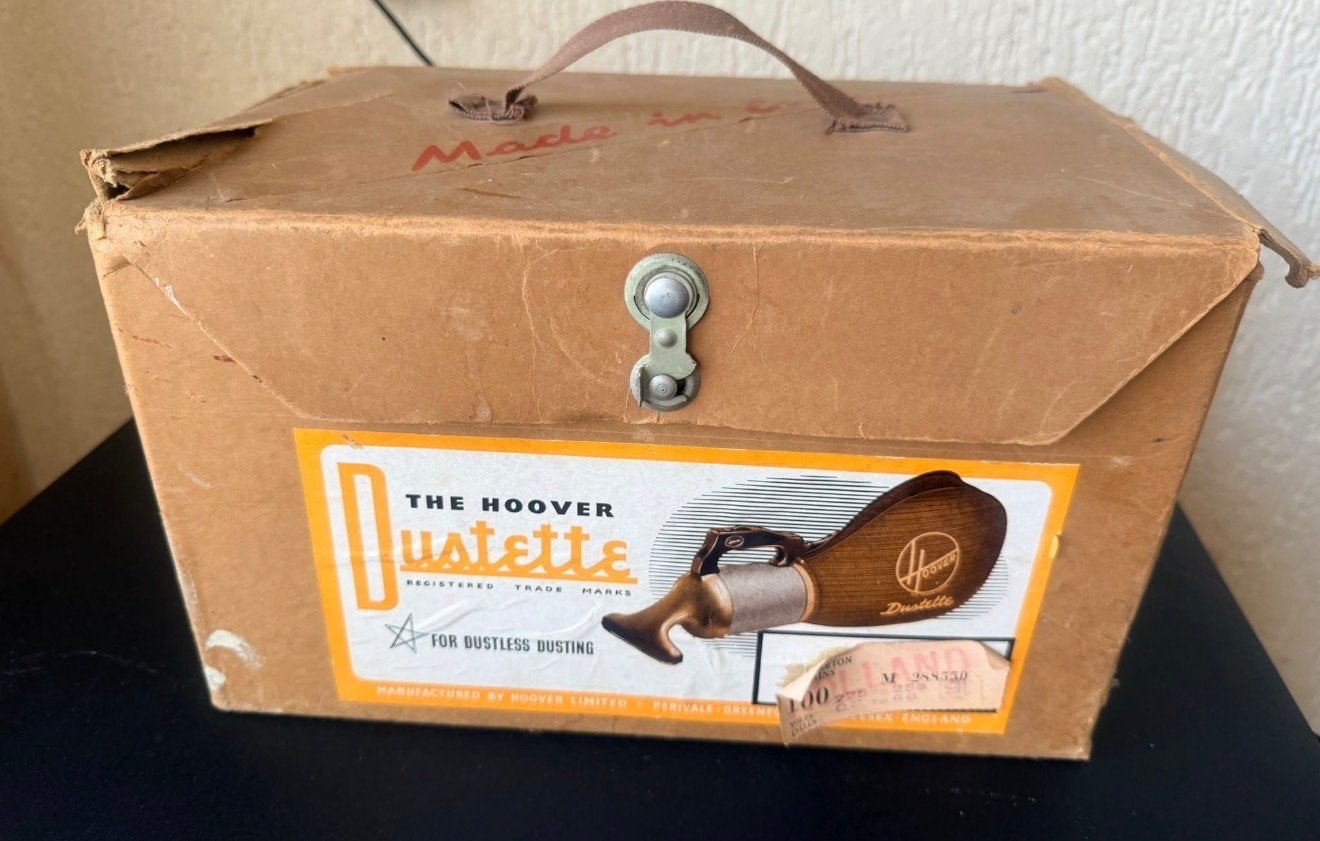 Vintage Hoover Dustette stofzuiger met originele doos, Stofzak, Overige merken, Gebruikt, Kruimeldief