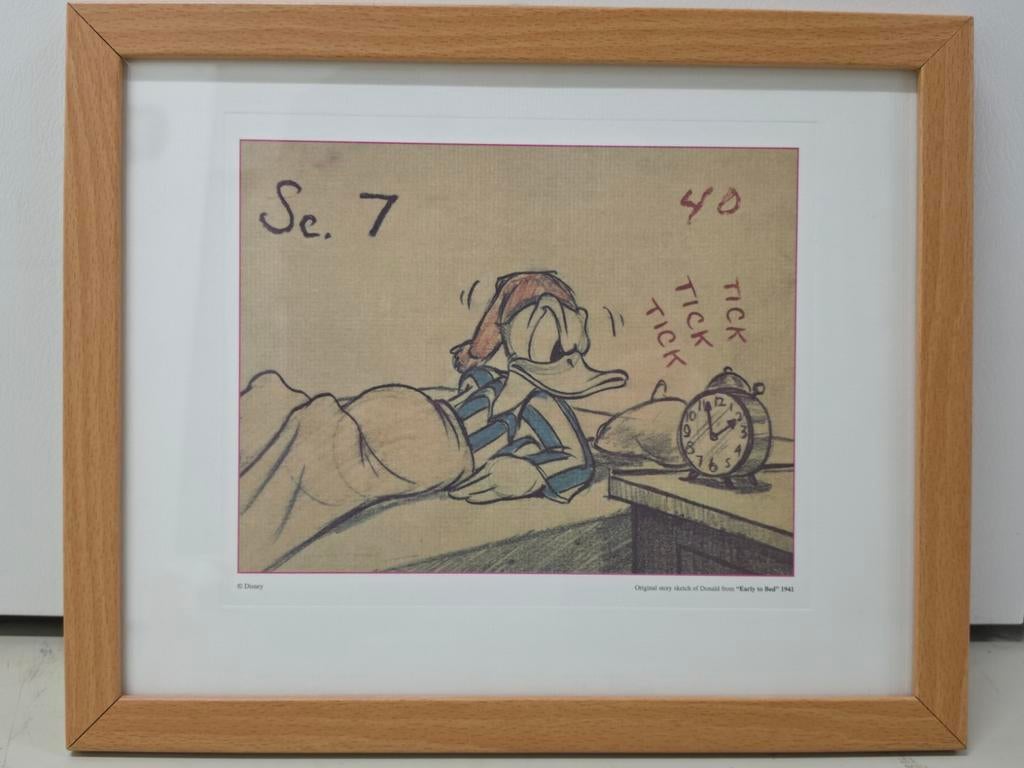 Originele Story Sketch Donald Duck - Early to Bed 1941, Ophalen of Verzenden