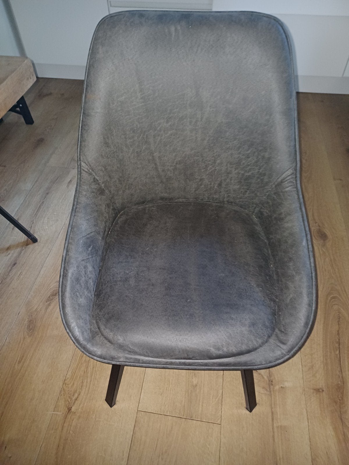 eetkamerstoelen donker anterciet grijs, Ophalen of Verzenden, Grijs, Leer, Vijf, Zes of meer stoelen
