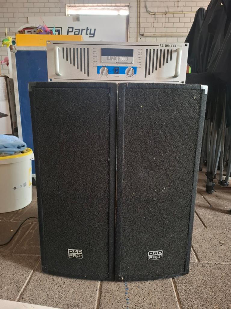 2 x dap pro speakers met versterker, Audio, Tv en Foto, Luidsprekers, Ophalen, 120 watt of meer, Overige merken