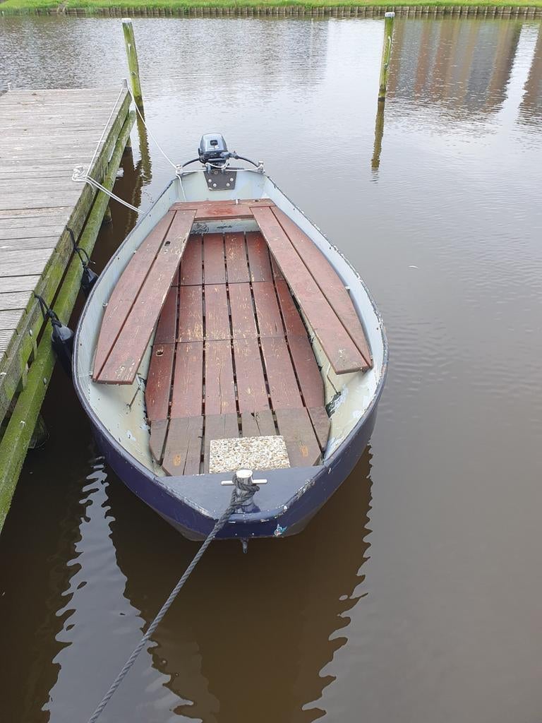 Stalen bootje met bootkapje en Yamaha 6pk motor, Ophalen, Gebruikt