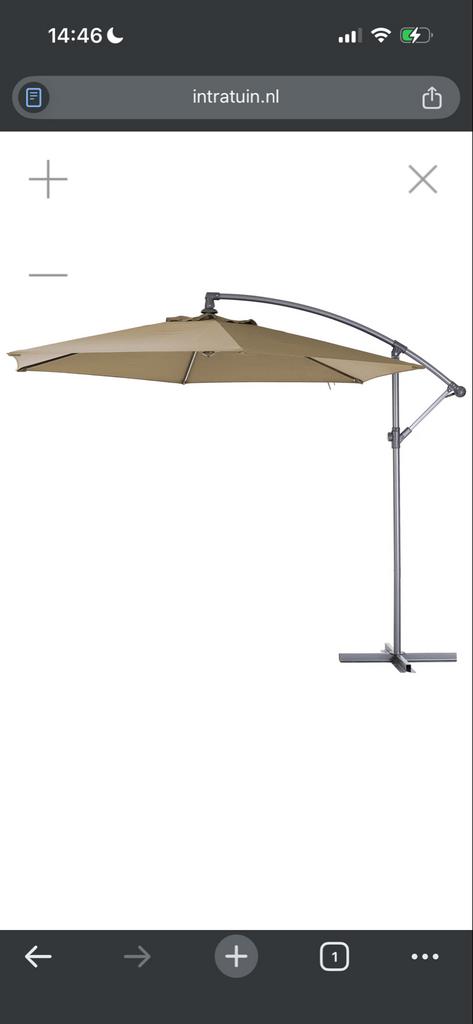 Complete set zweefparasol 300 cm met tegels en parasolhoes, Tuin en Terras, Parasols, Ophalen, Gebruikt, Kantelbaar, 2 tot 3 meter