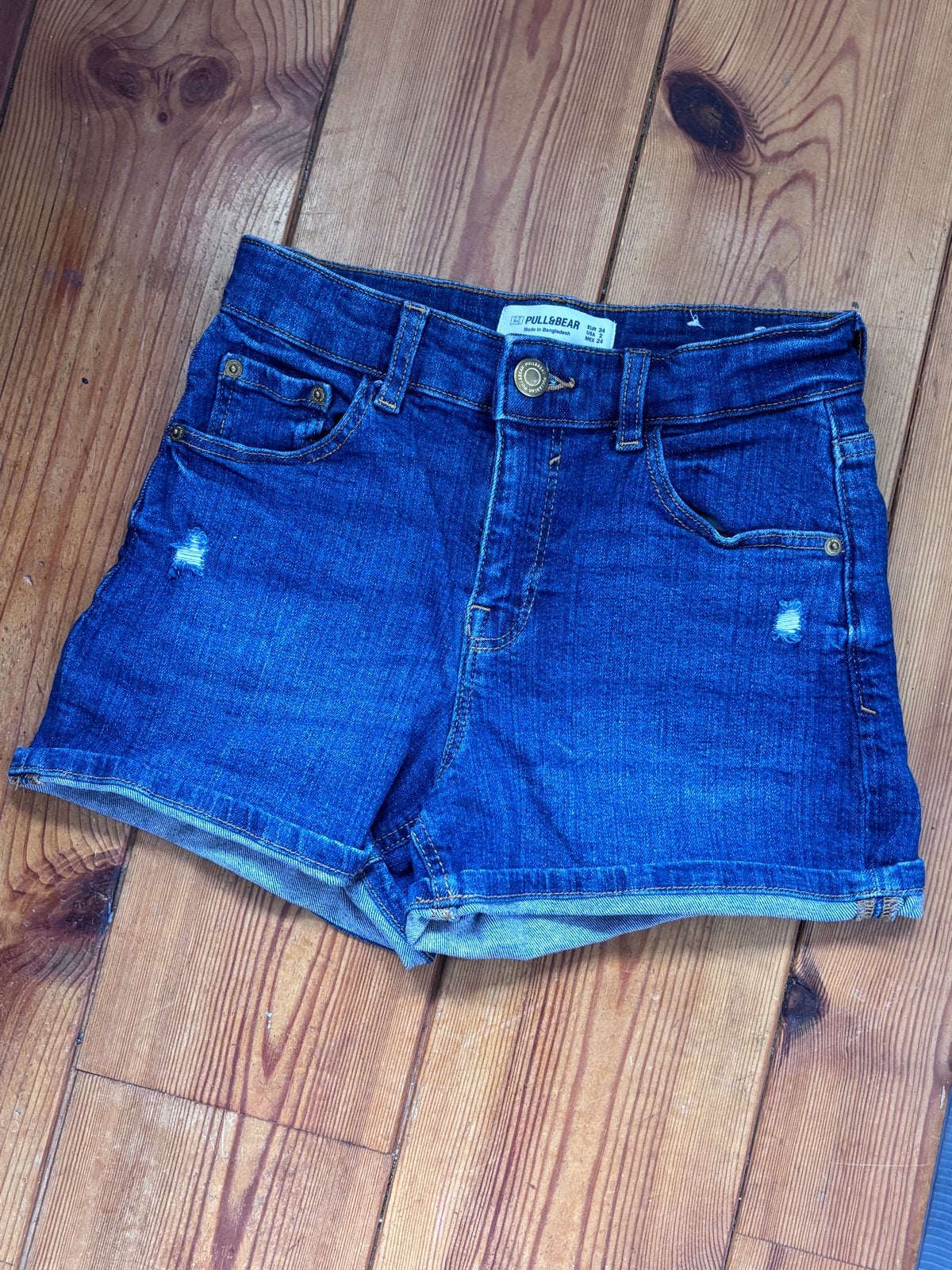 Pull&Bear denim shorts maat XS, Ophalen of Verzenden, Gedragen, Maat 34 (XS) of kleiner, Blauw