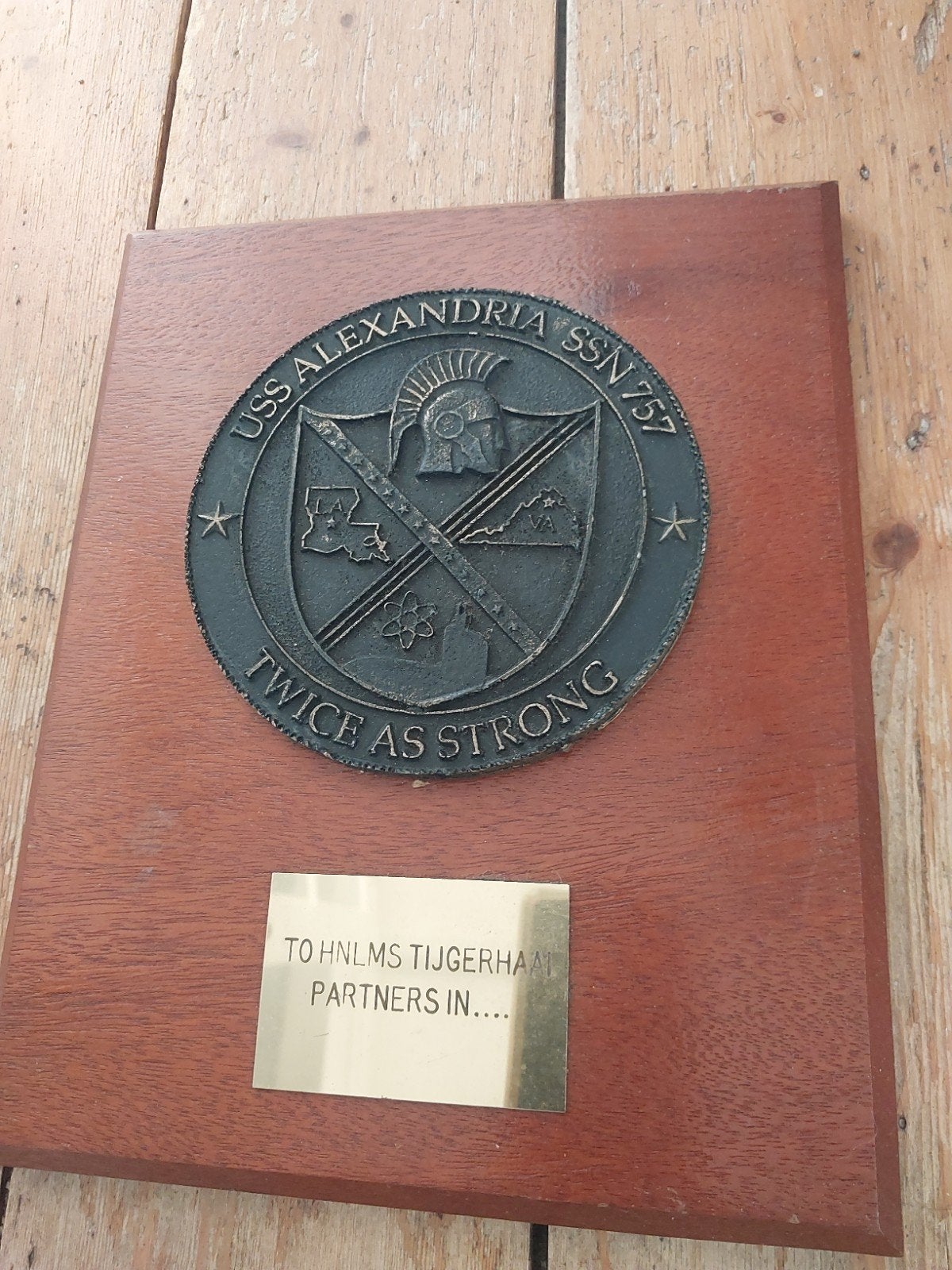 USS Alexandria SSN 757 Plaquette - Marine Souvenir, Ophalen of Verzenden, Marine, Amerika, Overige typen