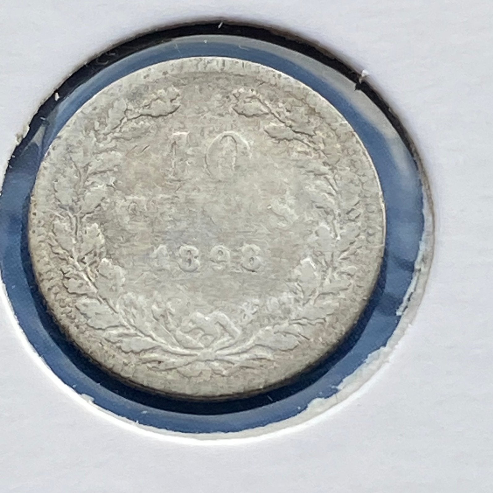 10 Cent / zilveren dubbeltje uit 1898 van Wilhelmina, Verzenden, Zilver, 10 cent, Koningin Wilhelmina