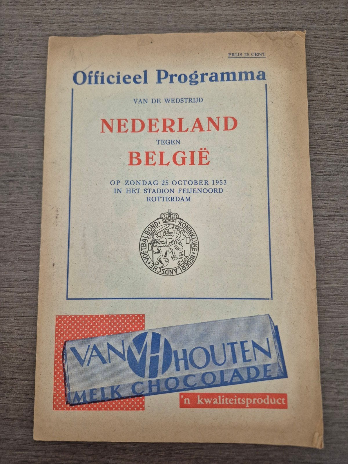 Officieel Programma Nederland - België 1953, Ophalen of Verzenden, Gelezen, Sport en Vrije tijd