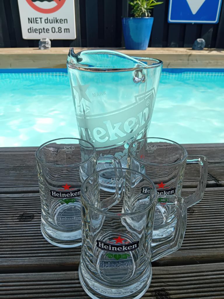 Heineken Glazen en IJsemmer Set - Perfect voor Feestjes, Ophalen of Verzenden, Overige merken, Glas, Overige typen