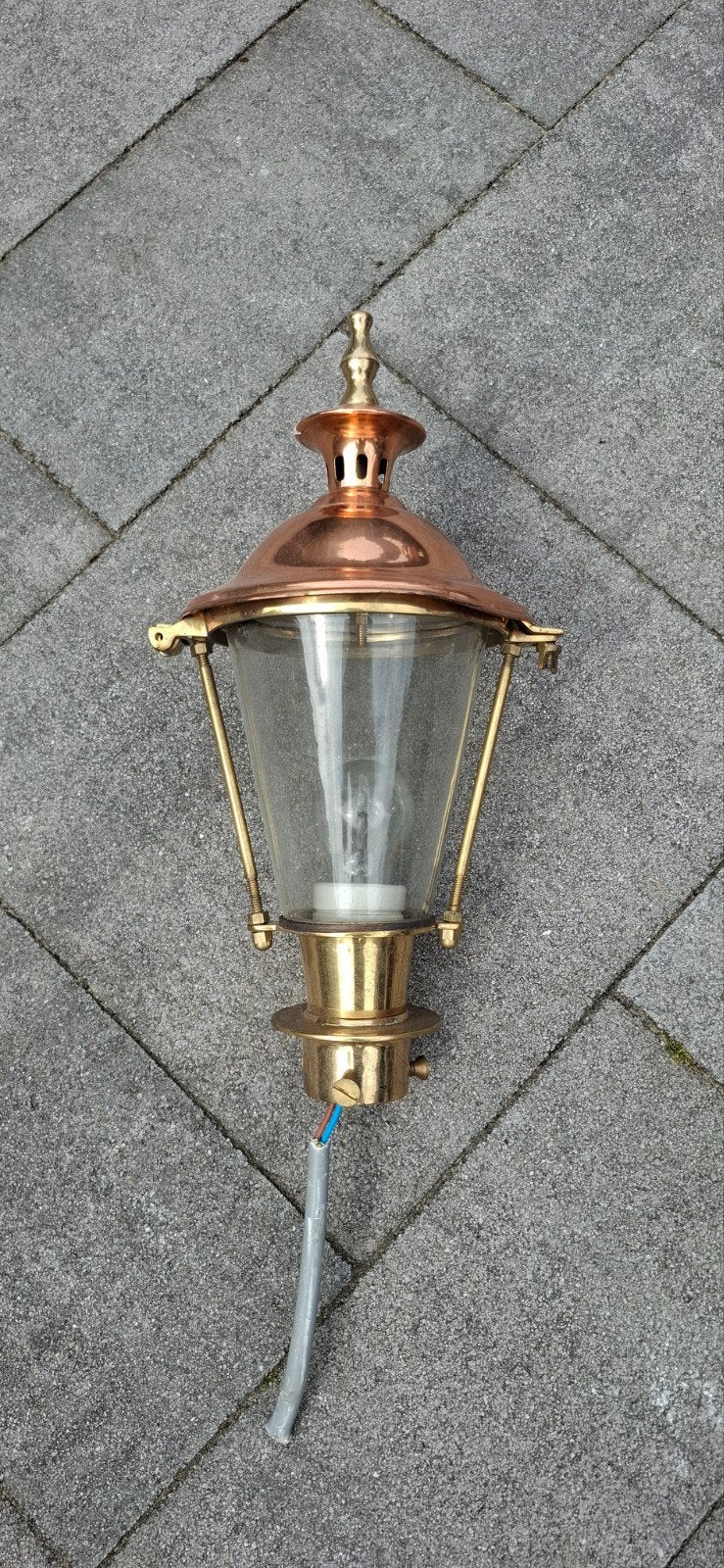 Mooie vintage lamp voor op een paal, Wandlamp, Ophalen of Verzenden, Netvoeding, 50 tot 250 watt