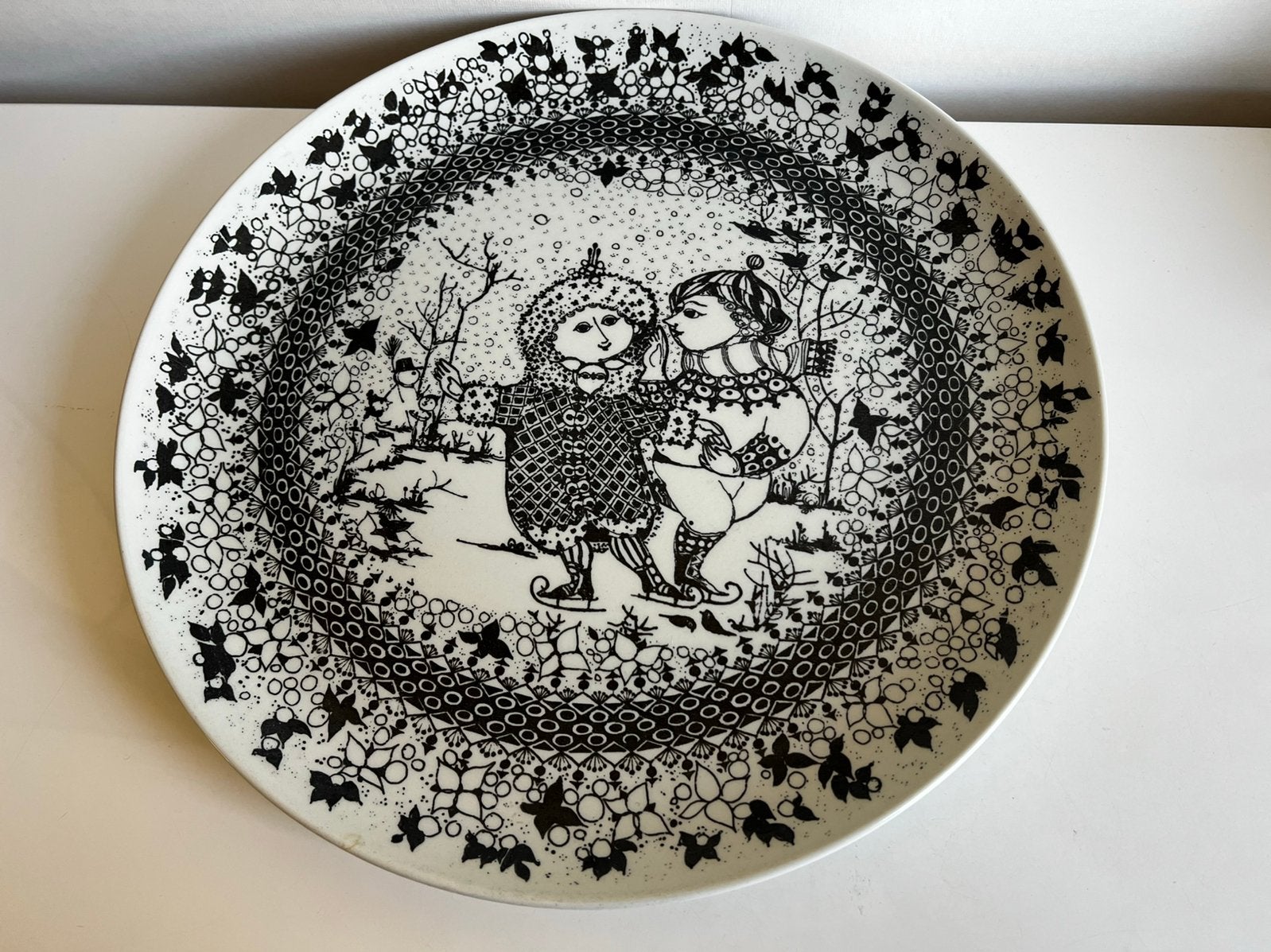 Vintage XXL Deens Bjorn Wiinblad Nymolle Wandbord Winter, Antiek en Kunst, Ophalen of Verzenden