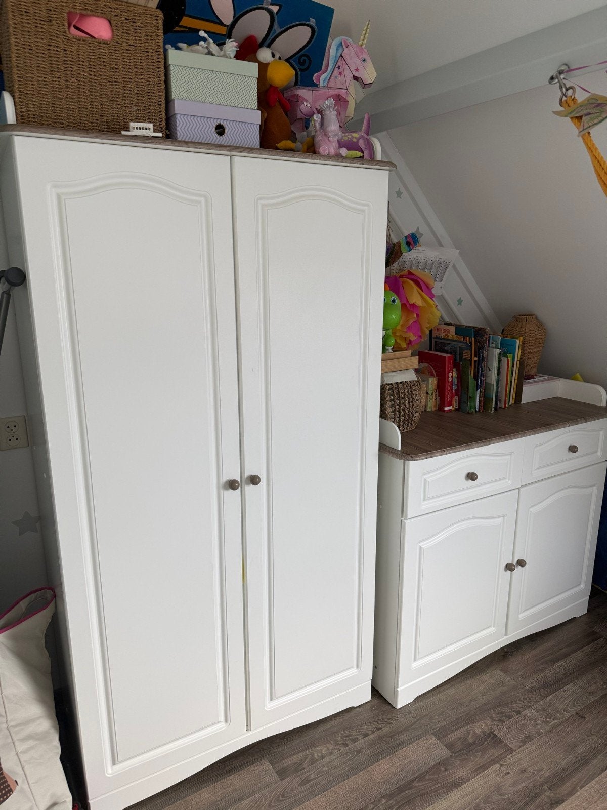 Complete babykamer set: kledingkast commode en box, Ophalen, Gebruikt, Jongetje of Meisje