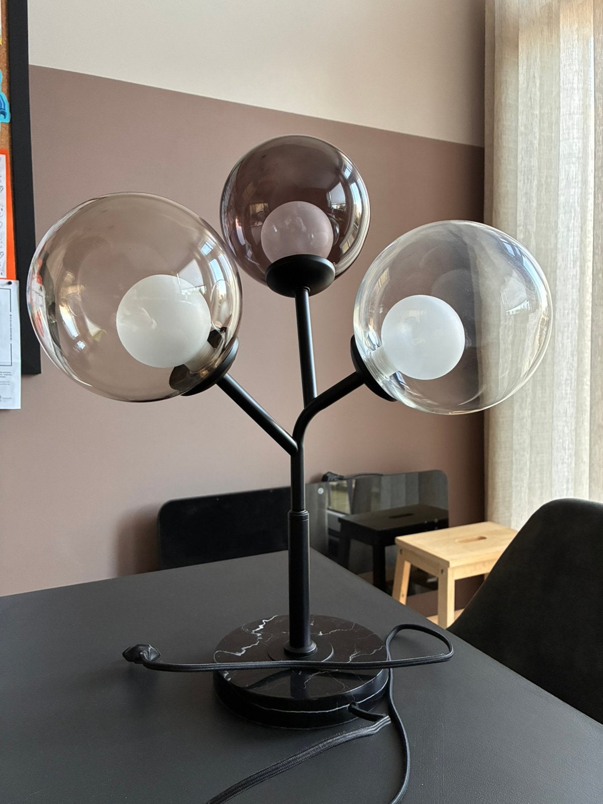 Coco Maison lamp - glazen bollen en dimbaar, Ophalen, Dimbaar, Zwart, 51 cm