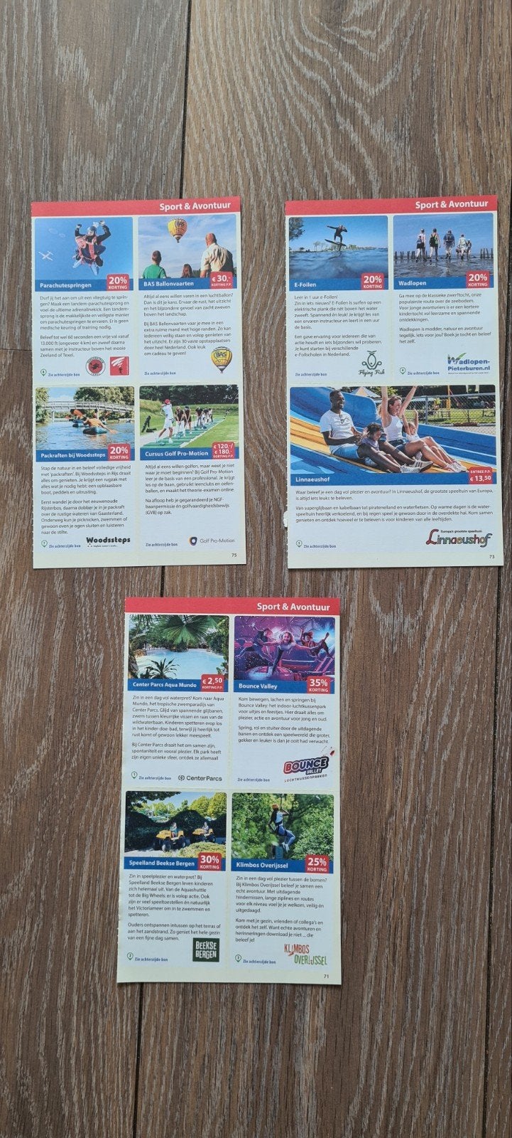 Sport & Avontuur postcodeloterij voordeelbonnen verschillend, Drie personen of meer, Kortingsbon