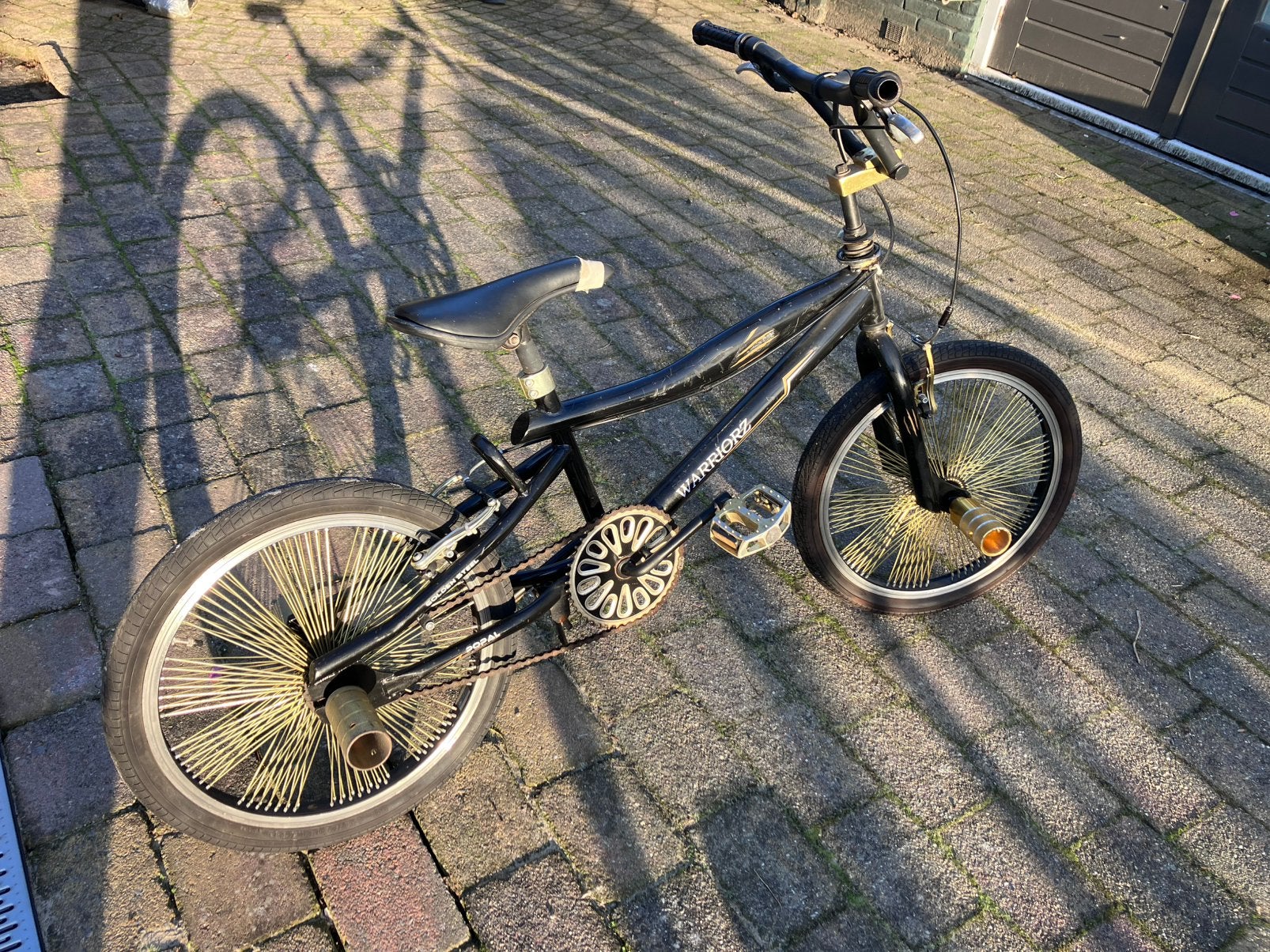 Popal Warriorz 20 inch Bmx zwart-goud, Fietsen en Brommers, Ophalen, Gebruikt, Staal, Velgrem