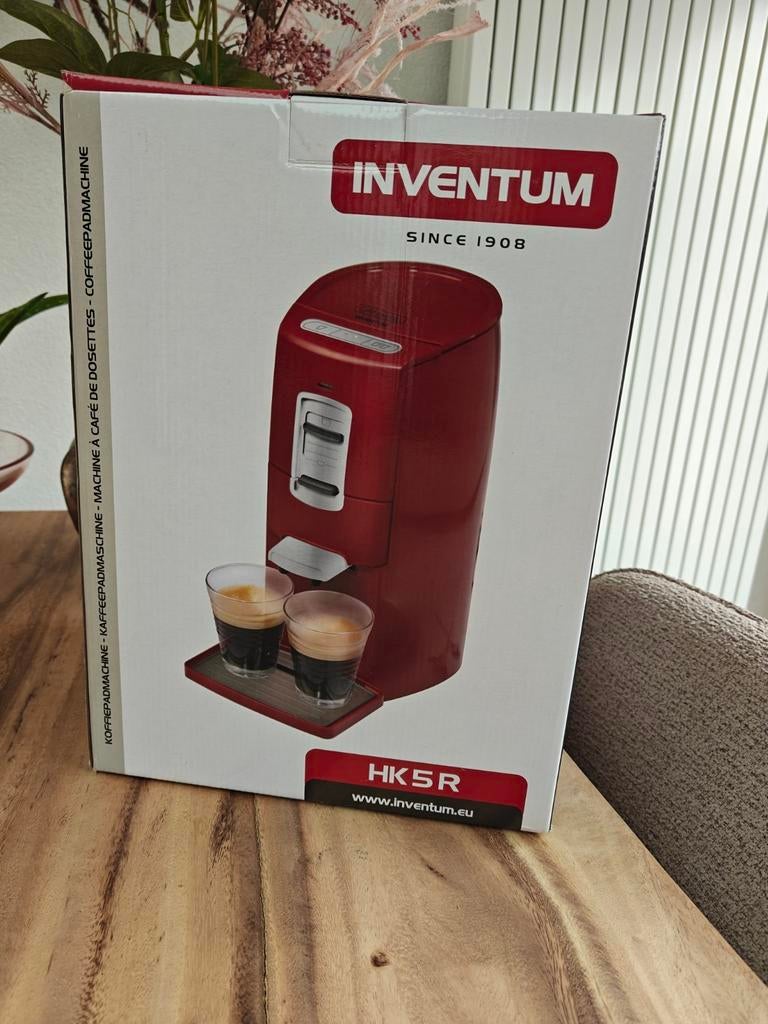 Nieuwe Inventum HK5R koffiepadmachine, Witgoed en Apparatuur, Ophalen, 4 tot 10 kopjes, Koffiepads en cups, Afneembaar waterreservoir