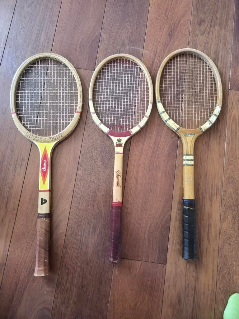 Vintage houten tennisrackets: Snauwaert, Dunlop, Donnay, Sport en Fitness, Tennis, Ophalen of Verzenden, Gebruikt, Racket, Dunlop