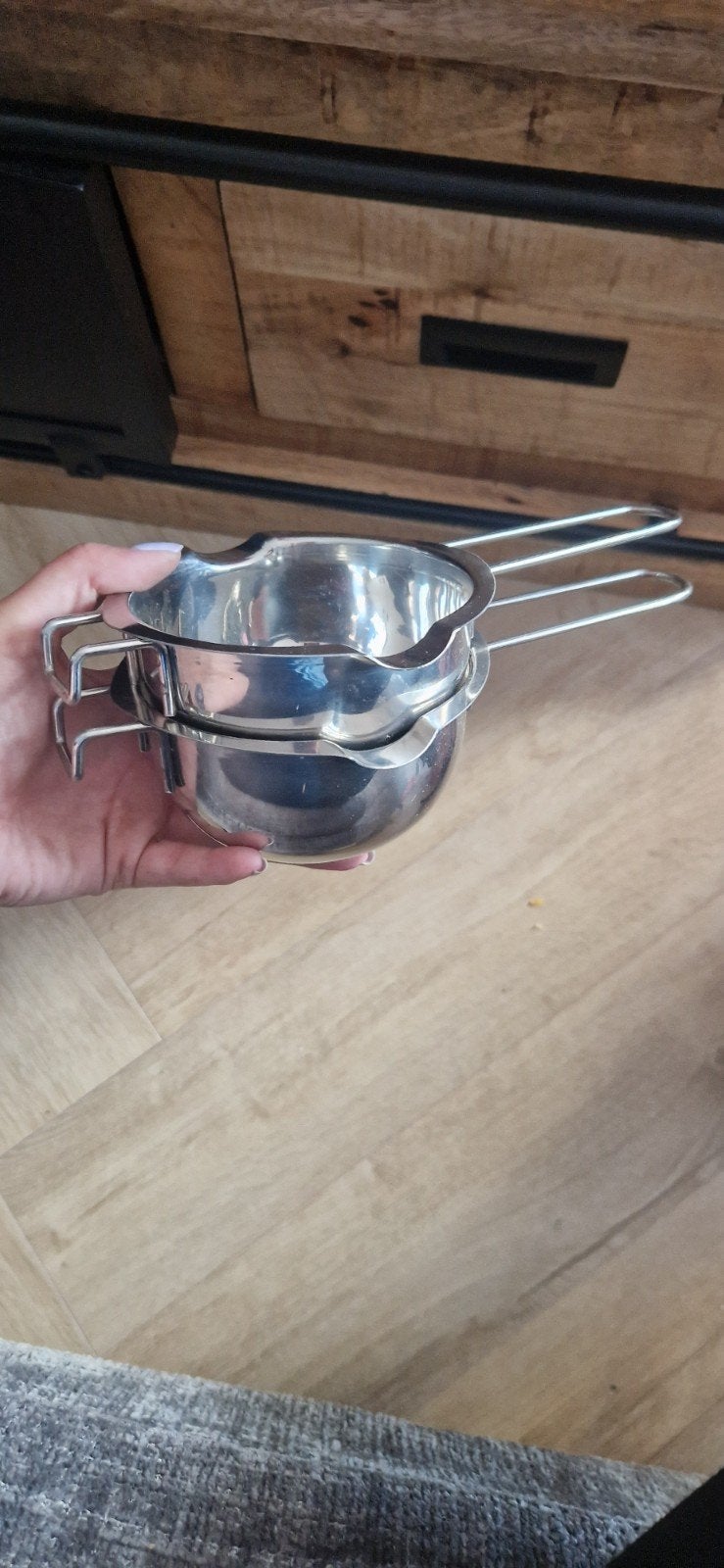 4 stuks RVS au bain-marie schalen, Zilver, Ophalen of Verzenden, Metaal, Overige typen