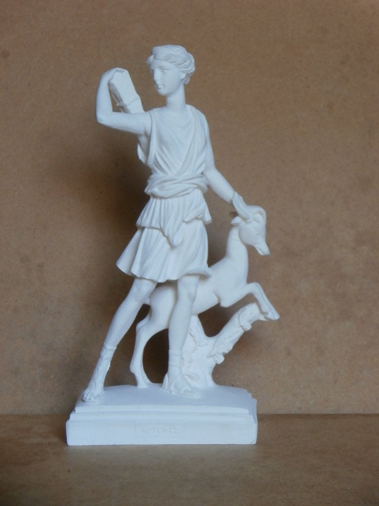 Griekse godin van de jacht Artemis Diana Aphrodite beeldje, Gips, Handgemaakt, Ophalen of Verzenden, 20 - 50 cm