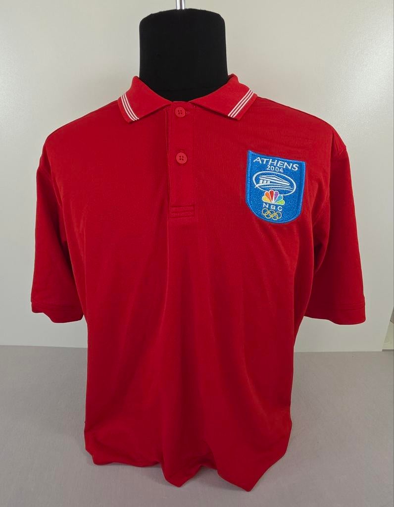 Vintage Adidas Athens 2004 Olympische Spelen NBC Polo Shirt, Maat 52/54 (L), Verzenden, Zo goed als nieuw, Adi-Dassler-Straße 1, 91074 Herzogenaurach, Duitsland