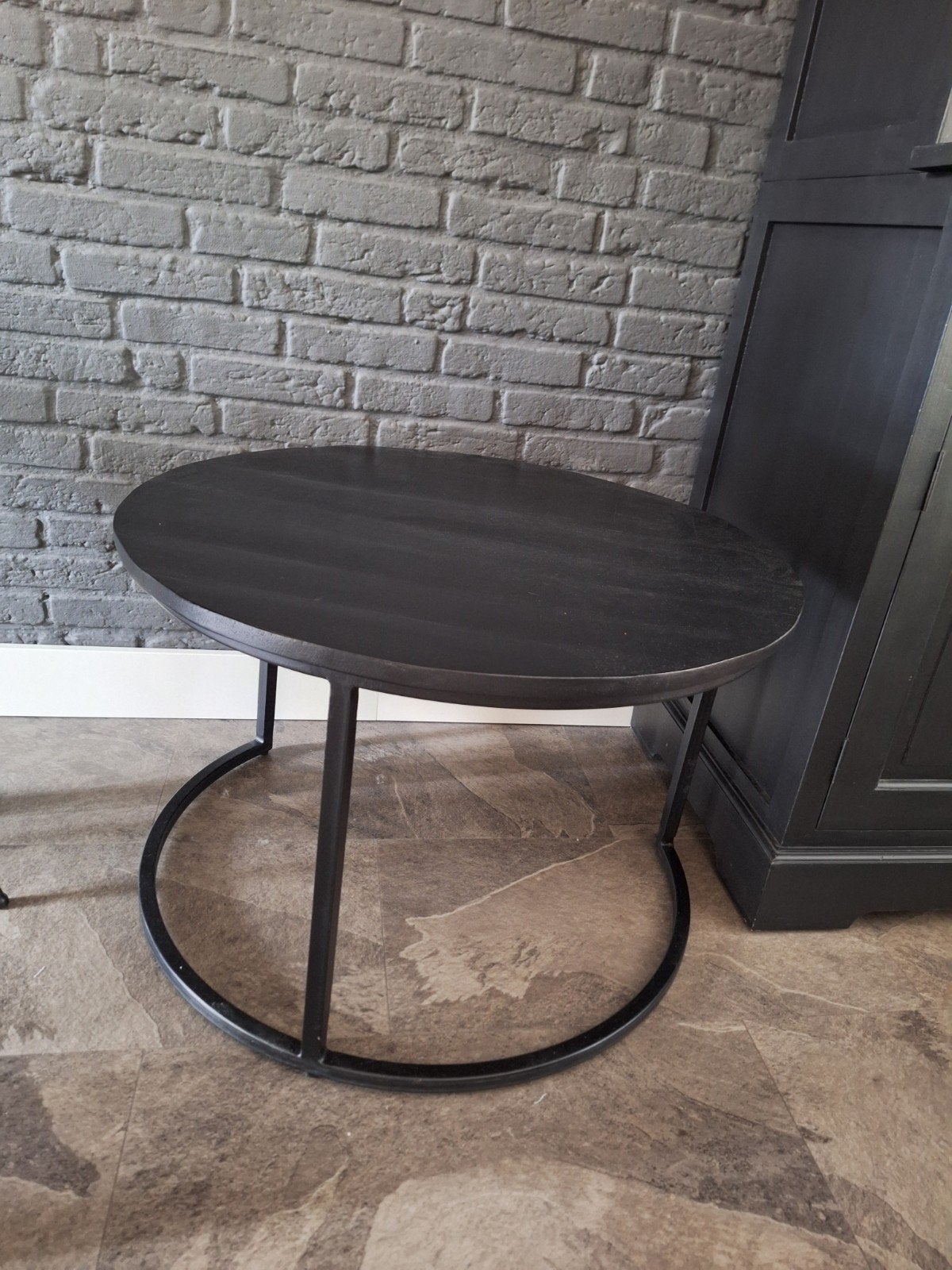 Mango Houten Salontafel., Ophalen, 50 tot 100 cm, Rond, 50 tot 100 cm