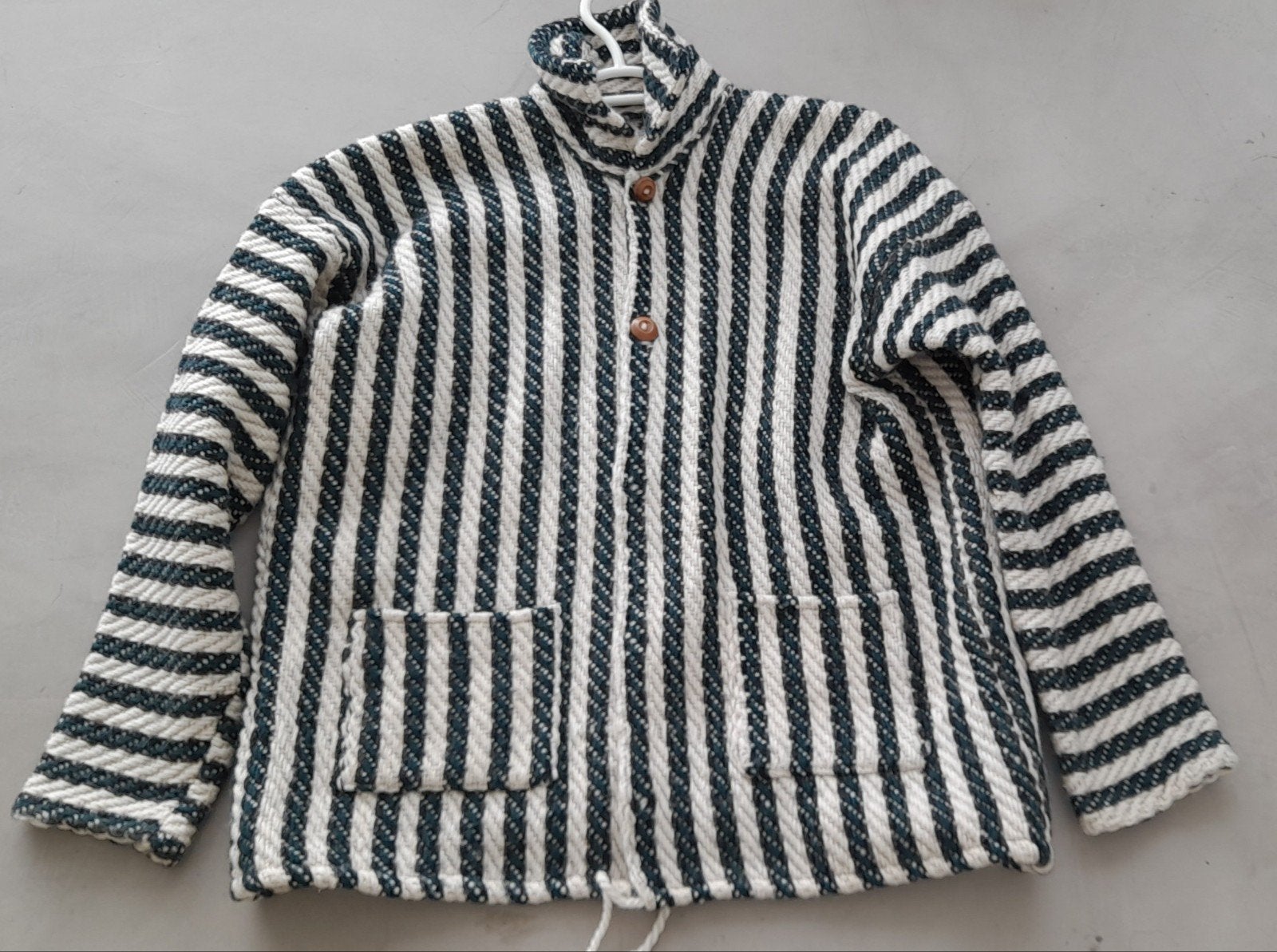 Superdikke geweven wollen vest/cardigan/jasje met boord m/v, Ophalen of Verzenden