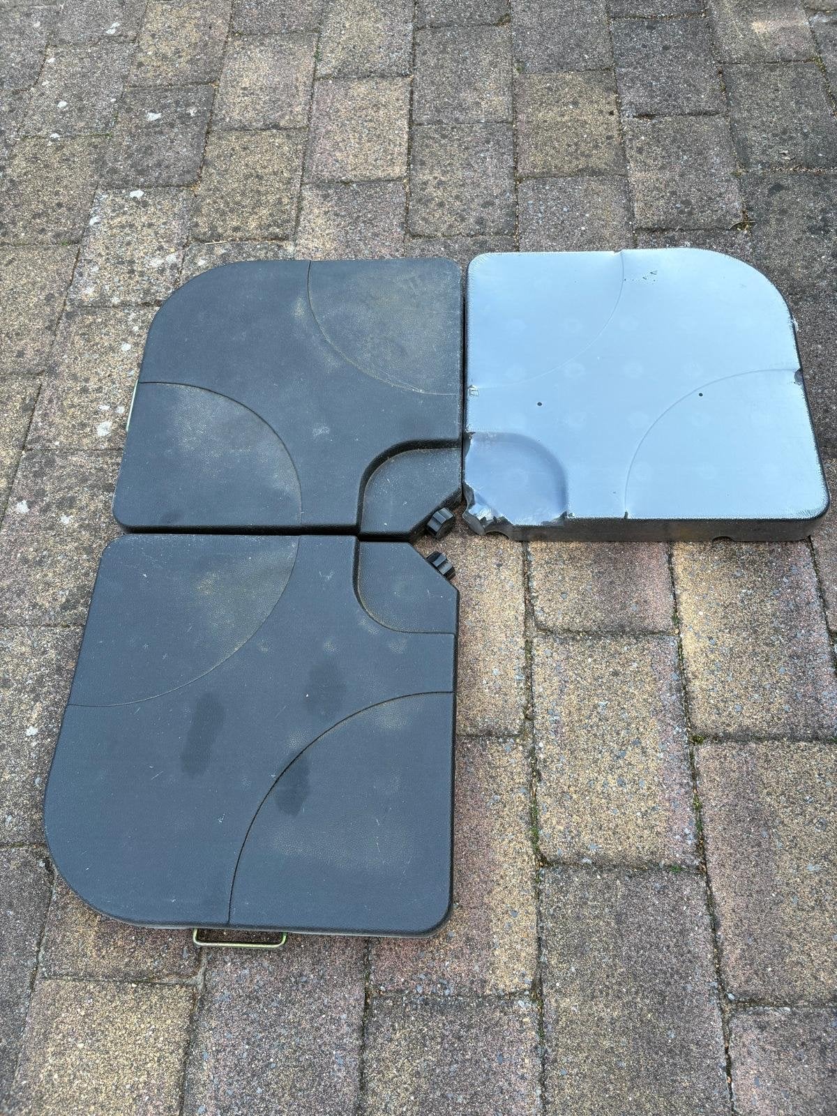 Parasolvoet tegels (3 stuks), Tuin en Terras, Parasols, Ophalen, Gebruikt, Minder dan 1 meter, Parasolvoet