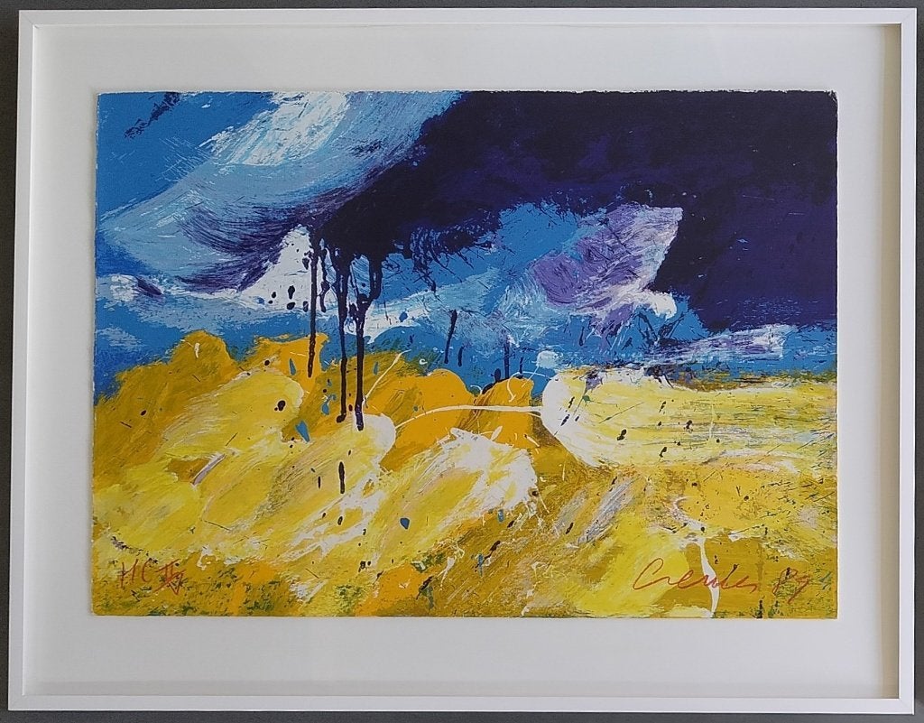 Jan Cremer - Provence II - ingelijste gesigneerde zeefdruk, Gelimiteerde oplage, Ophalen, Abstract, Zeefdruk