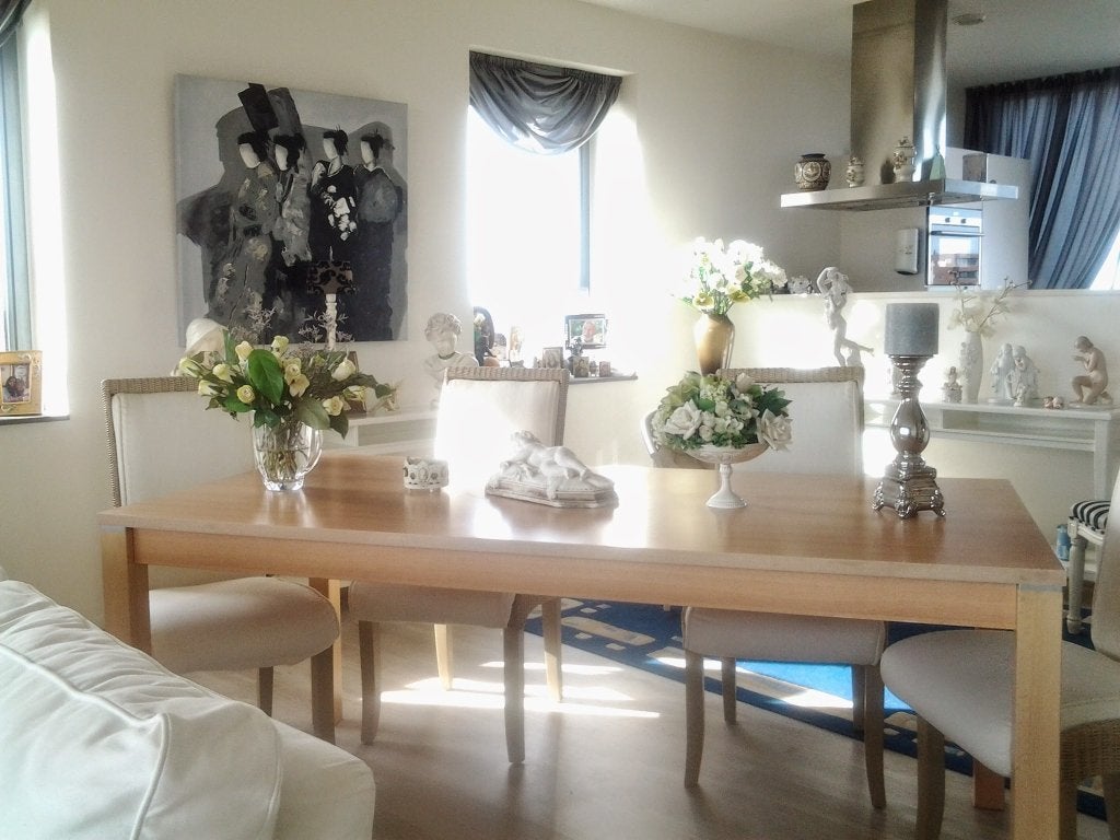 Eet tafel met 4 stoelen, Ophalen, Gebruikt, 150 tot 200 cm, Vier personen