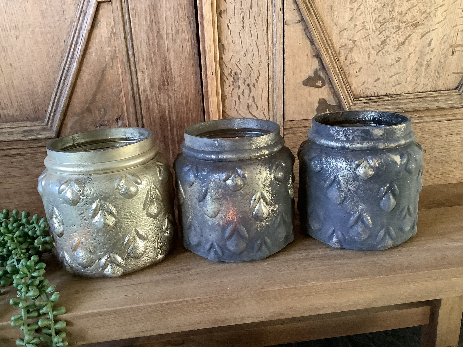 NIEUW hele mooie landelijke glazen windlichten, Huis en Inrichting, Woonaccessoires | Kandelaars en Kaarsen, Ophalen of Verzenden