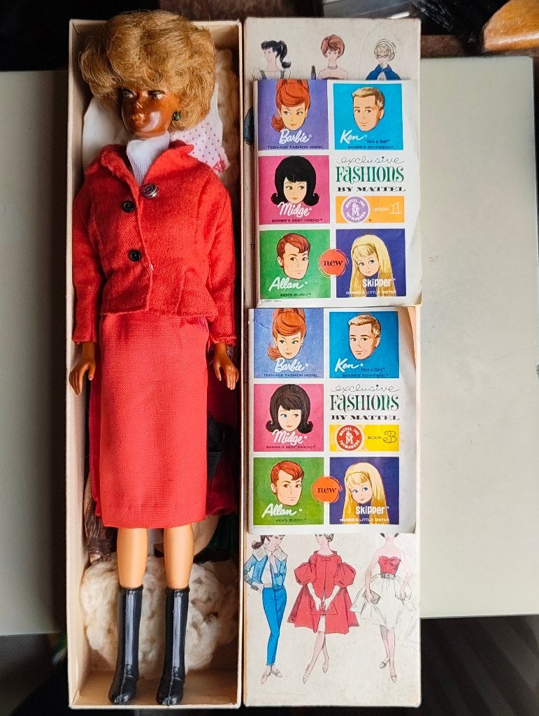 Barbie model Midge, Made in Japan 1962. met een nette doos, Verzamelen, Poppen, Ophalen of Verzenden, Gebruikt, Pop