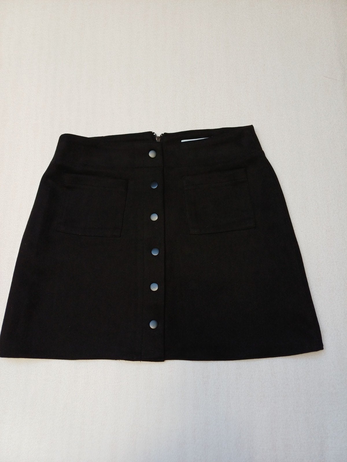 Zwart suède rokje met knopen - Costes Basic, Costes Basic, Zwart, Ophalen of Verzenden, Zo goed als nieuw