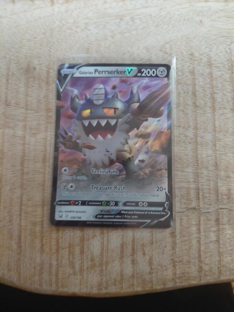 Galarian Perrserker V Pokémon Kaart - Zo goed als nieuw, Ophalen of Verzenden, Zo goed als nieuw, Losse kaart