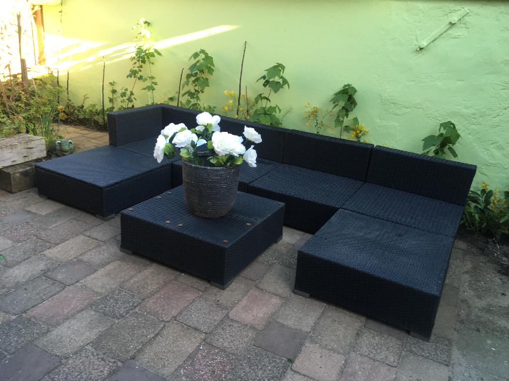 4 pers. Tuinset, weersbestendig, lichtgewicht, oerdegelijk., Ophalen, Kunststof, Gebruikt, 8 zitplaatsen