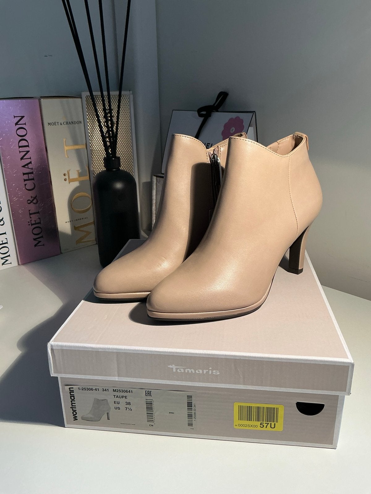 Tamaris Enkellaarsjes Taupe Maat 38 Nieuw, Kleding | Dames, Ophalen, Nieuw, Beige, Lage of Enkellaarzen