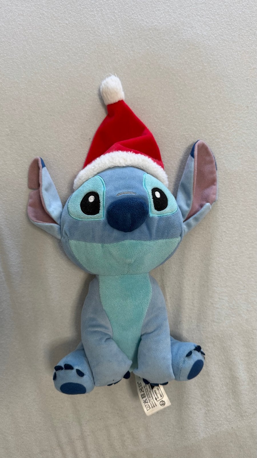 Disney Stitch Knuffel met Kerstmuts - Zo goed als nieuw, Ophalen, Disney, Overige typen, Blauw