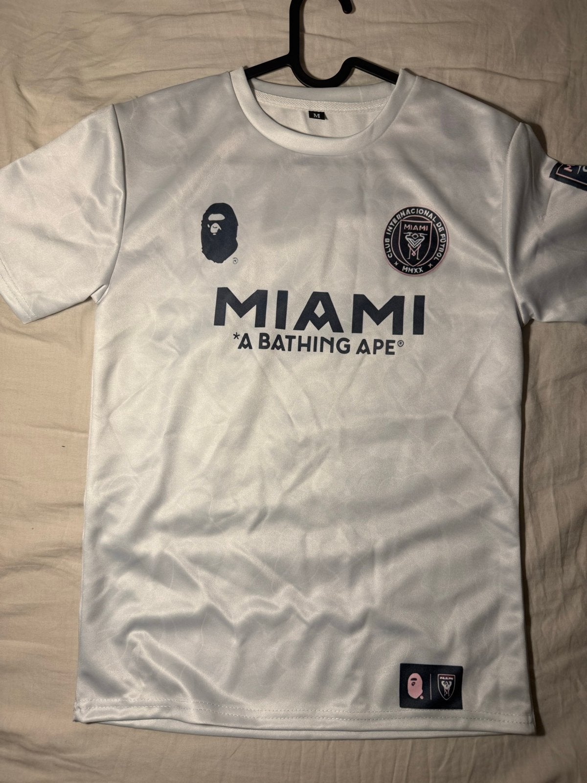 Inter Miami Bape T-shirt - Maat XXS/XS, Ophalen, Zo goed als nieuw, Maat 46 (S) of kleiner, Wit