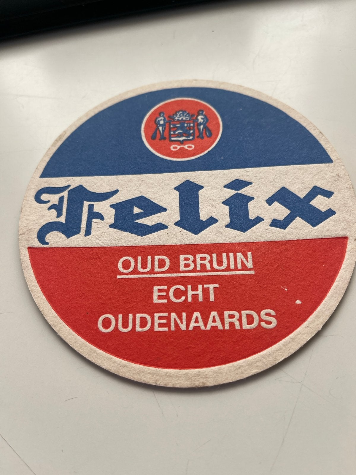 Vintage Felix Oud Bruin Echt Oudenaards bierviltje, Ophalen of Verzenden, Gebruikt