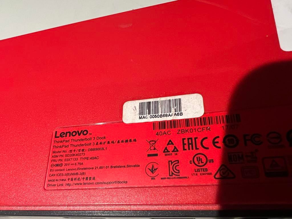 Lenovo ThinkPad Thunderbolt 3 Dock Gen 1 - Gebruikt, Ophalen of Verzenden, Nvt, Nvt, Nvt