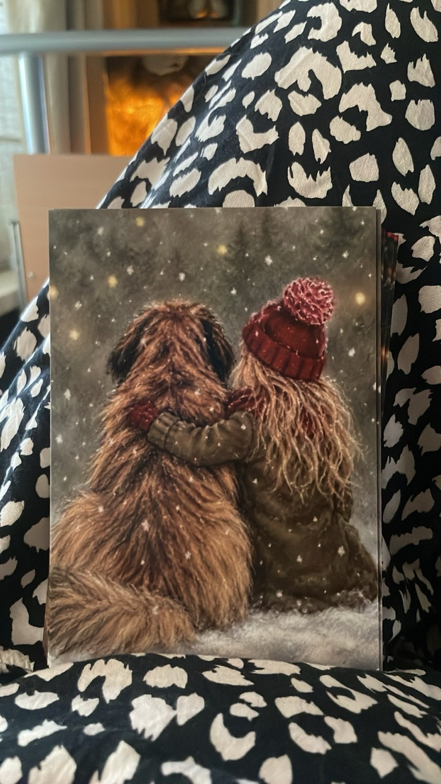 Kerstkaart handgemaakt getekend leonberger, Ophalen of Verzenden, Nieuw