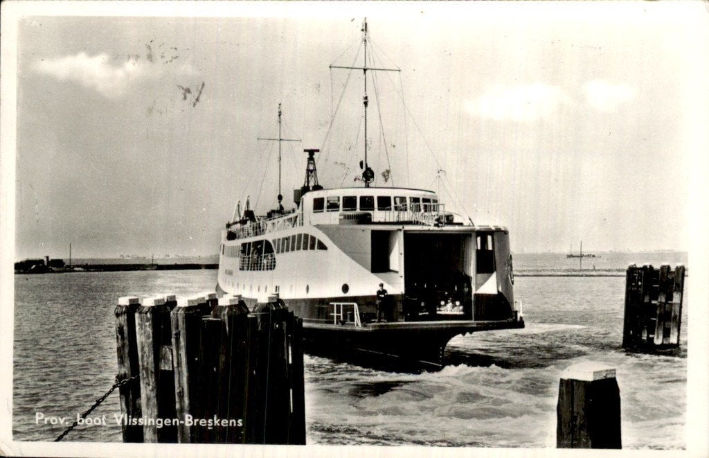 Vlissingen-Breskens - Provinciale boot - achteraanzcht, Ophalen of Verzenden, 1920 tot 1940, Gelopen, Zeeland