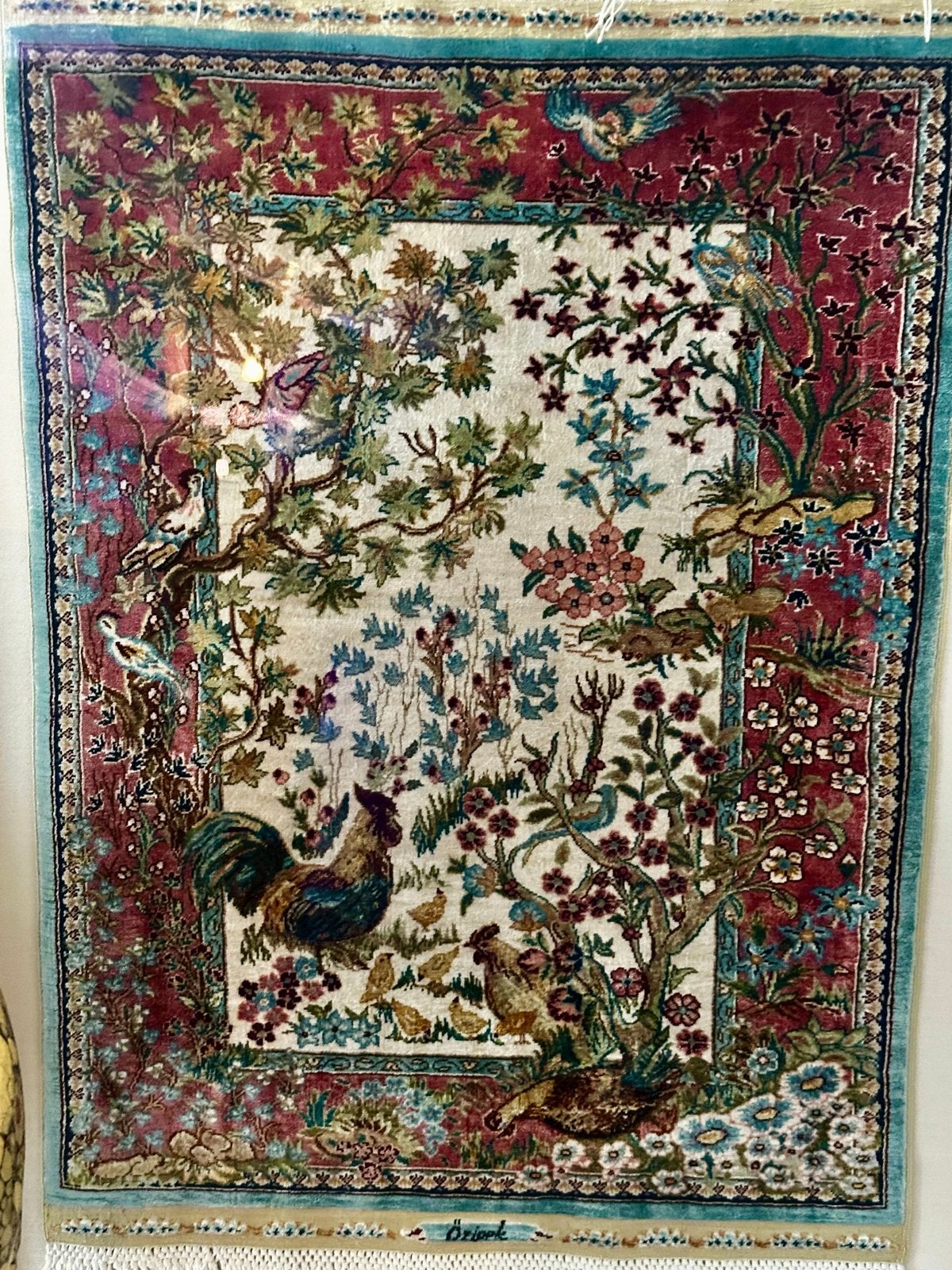 Hereke Ozipek Museum Kwaliteit Zijde op Zijde Tapijt 13x13, Huis en Inrichting, Minder dan 50 cm, Ophalen of Verzenden, Zo goed als nieuw