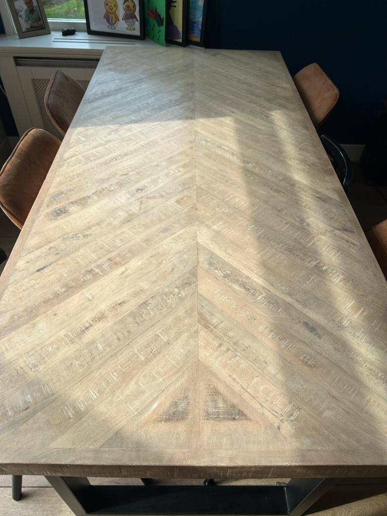 Mooie eettafel 90x200 met 4 comfortabele eetkamerstoelen, Huis en Inrichting, Tafels | Eettafels, Zo goed als nieuw, Vijf personen of meer