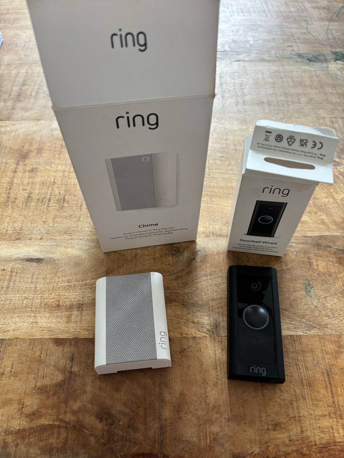 Ring Video Deurbel Bedraad + Chime, Ophalen of Verzenden, Bewegingsdetectiesensor, Zo goed als nieuw, Bedraad