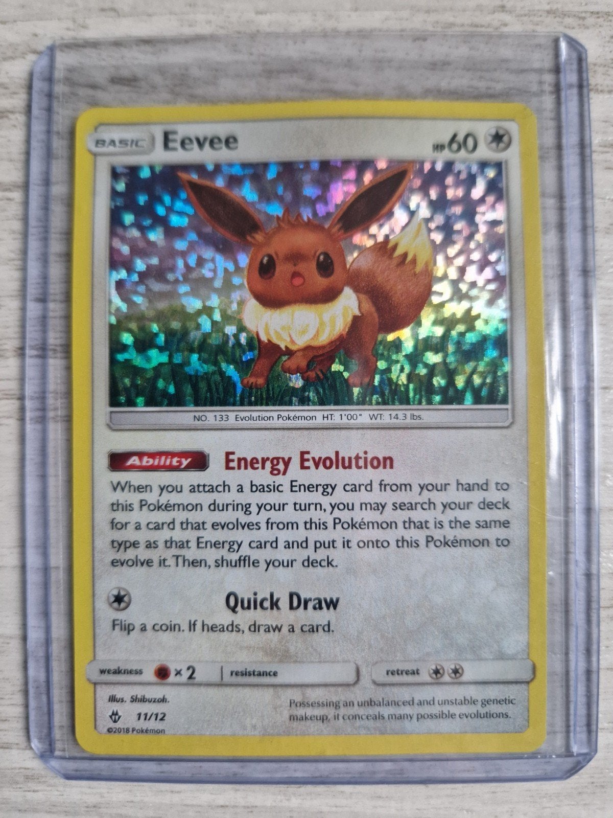Eevee Pokémonkaart 11/12 McDonalds promos, Ophalen of Verzenden, Zo goed als nieuw, Losse kaart, Foil