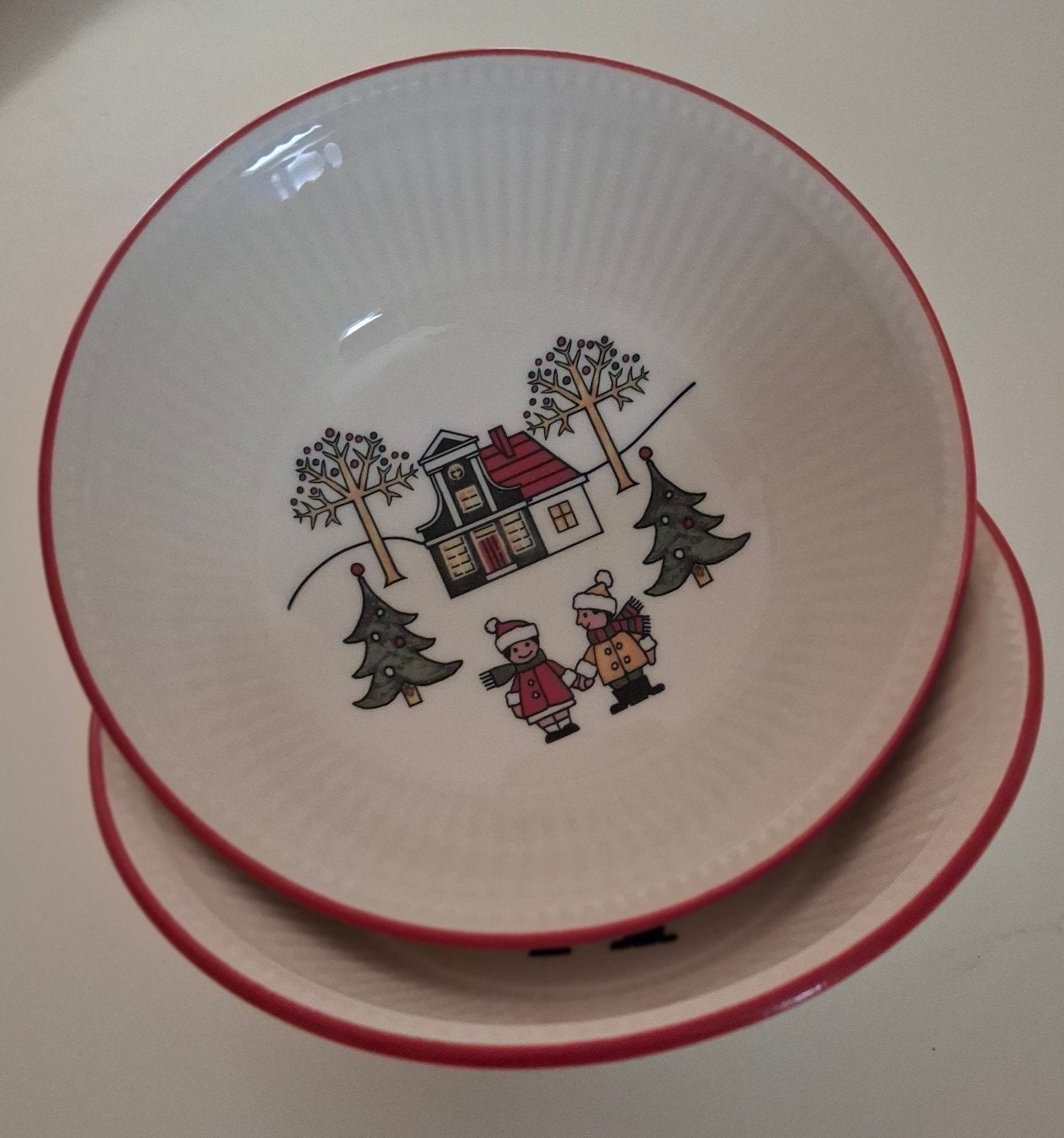 Wedgwood Windsor Christmas papschaaltjes dessertschaaltjes, Ophalen of Verzenden